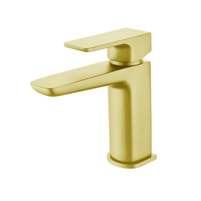 Brushed Brass Mono Basin Mixer Tap With Waste - Zana