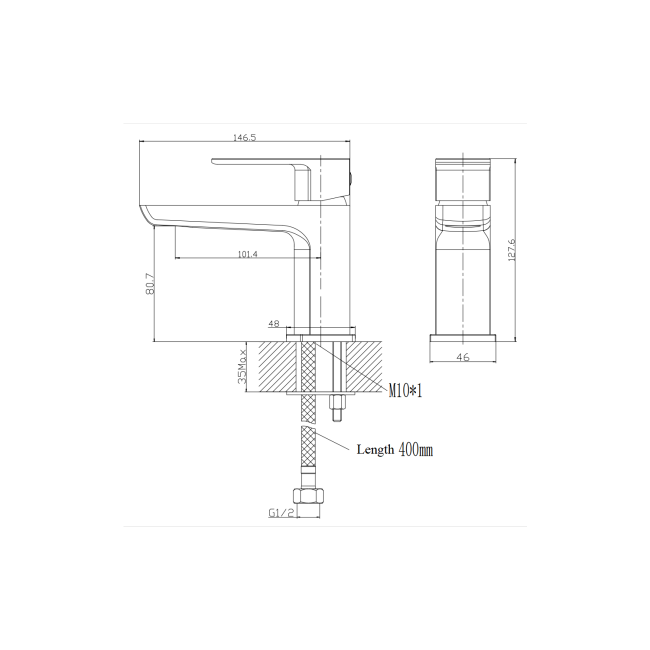 Brushed Brass Cloakroom Mono Basin Mixer Tap With Waste - Zana