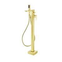 Brushed Brass Freestanding Bath Shower Mixer Tap - Zana