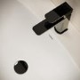 Black Chrome Mono Basin Mixer Tap with Slotted Basin Waste - Zana