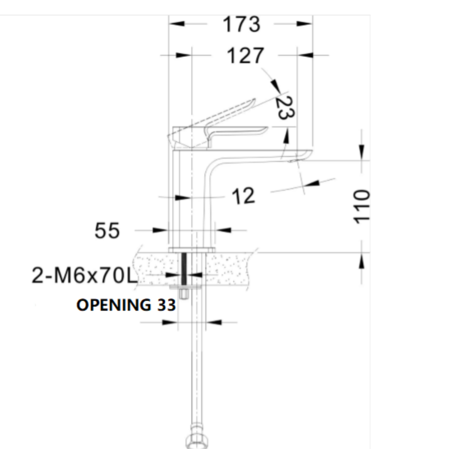 Black Chrome Mono Basin Mixer Tap with Slotted Basin Waste - Zana