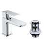 Chrome Bath and Basin Tap Set with Basin Waste- Zana