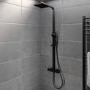 Black Thermostatic Mixer Shower with Square Overhead & Hand Shower - Zana