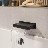 Matt Black Wall Mounted Waterfall Bath Filler Spout - Zanda
