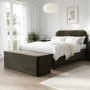 Khaki Green Velvet Double Bed Frame - Zara