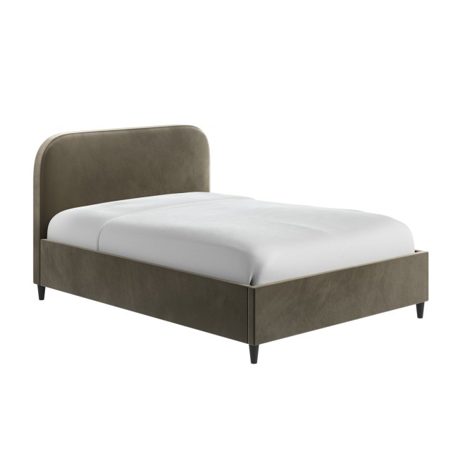 Khaki Green Velvet Double Bed Frame - Zara