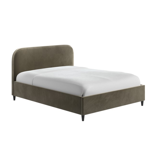 Khaki Green Velvet King Size Bed Frame - Zara