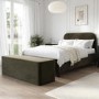 Khaki Green Velvet Small Double Bed Frame - Zara