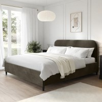 ONLY OPENED - Khaki Green Velvet Super King Bed Frame - Zara ONLY OPENED - Khaki Green Velvet Super King Bed Frame - Zara