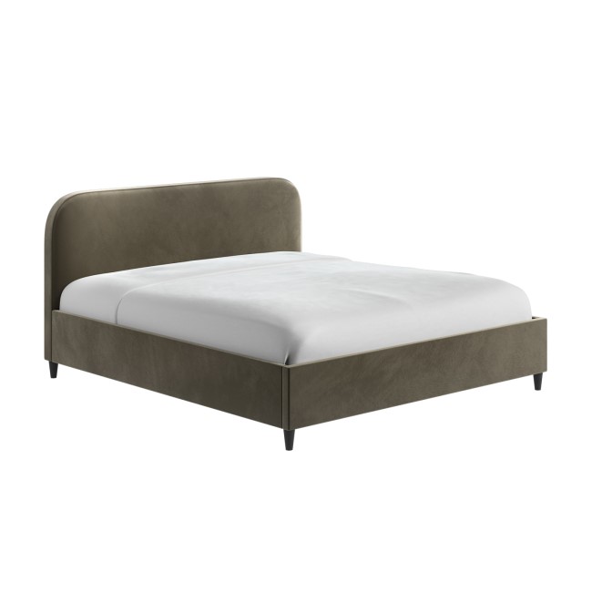 Khaki Green Velvet Super King Bed Frame - Zara