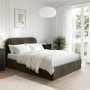 Khaki Green Velvet Double Ottoman Bed Frame - Zara
