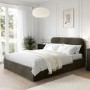 ALMOST PERFECT - King Size Khaki Velvet Ottoman Bed Frame - Zara