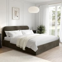 Khaki Green Velvet Super King Ottoman Bed Frame - Zara
