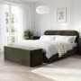 Khaki Green Velvet Super King Ottoman Bed Frame - Zara