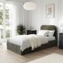 Khaki Green Velvet Single Ottoman Bed Frame - Zara