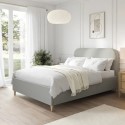 ZAR003D Grey Upholstered Double Bed Frame - Zara