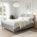 ZAR003K Grey Upholstered King Size Bed Frame - Zara