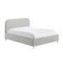 Grey Upholstered King Size Bed Frame with Curved Headboard - Zara