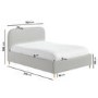 Grey Upholstered King Size Bed Frame with Curved Headboard - Zara