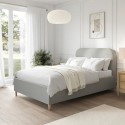 ZAR003SD Grey Upholstered Small Double Bed Frame - Zara