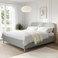 Grey Fabric Super King Bed Frame - Zara