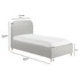 Grey Fabric Single Bed Frame - Zara