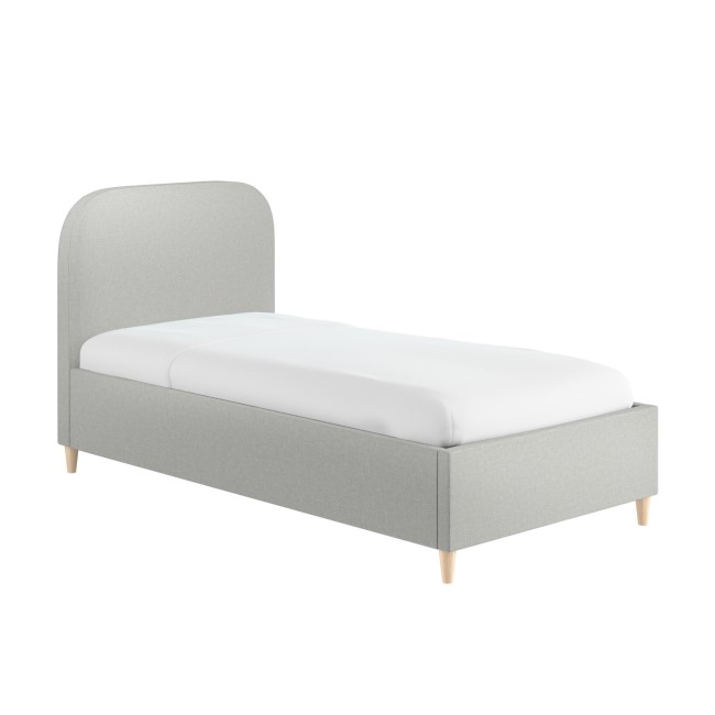 Grey Fabric Single Bed Frame - Zara