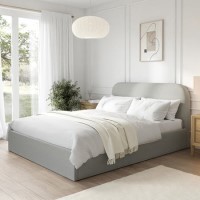 Grey Fabric King Size Ottoman Bed Frame - Zara