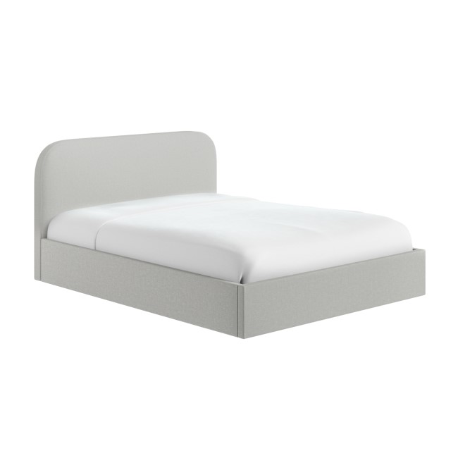 Grey Upholstered King Size Ottoman Bed Frame - Zara