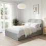ONLY OPENED - Grey Fabric Small Double Ottoman Bed Frame - Zara