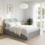 Grey Upholstered Small Double Ottoman Bed - Zara