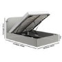 Grey Upholstered Small Double Ottoman Bed - Zara