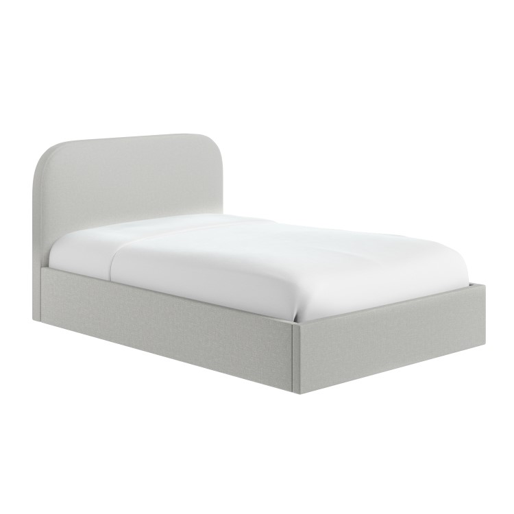 Grey Upholstered Small Double Ottoman Bed Frame - Zara