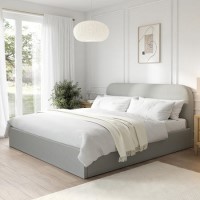 GRADE A1 - Grey Upholstered Super King Ottoman Bed Frame - Zara