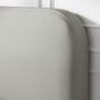 Grey Upholstered Super King Ottoman Bed with Curved Headboard - Zara