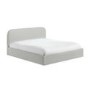 Grey Upholstered Super King Ottoman Bed with Curved Headboard - Zara