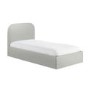 GRADE A1 - Grey Upholstered Small Double Bed Frame with Curved Headboard - Zara