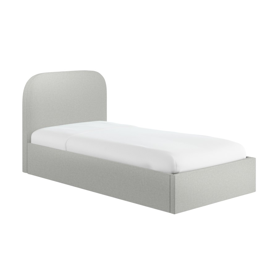 GRADE A1 - Grey Upholstered Small Double Bed Frame with Curved Headboard - Zara