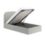 GRADE A1 - Grey Upholstered Small Double Bed Frame with Curved Headboard - Zara
