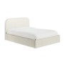 Cream Fabric Double Ottoman Bed Frame - Zara