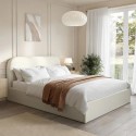 A1/ZAR005K ONLY OPENED - Cream Fabric King Size Ottoman Bed Frame - Zara