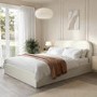 Cream Fabric King Size Ottoman Bed Frame - Zara