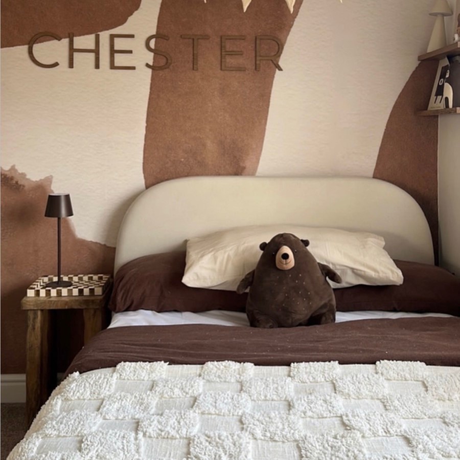 Cream Upholstered Single Ottoman Bed with Curved Headboard - Zara