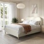 Cream Fabric Double Bed Frame - Zara