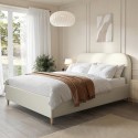 ZAR006K Cream Fabric King Size Bed Frame - Zara