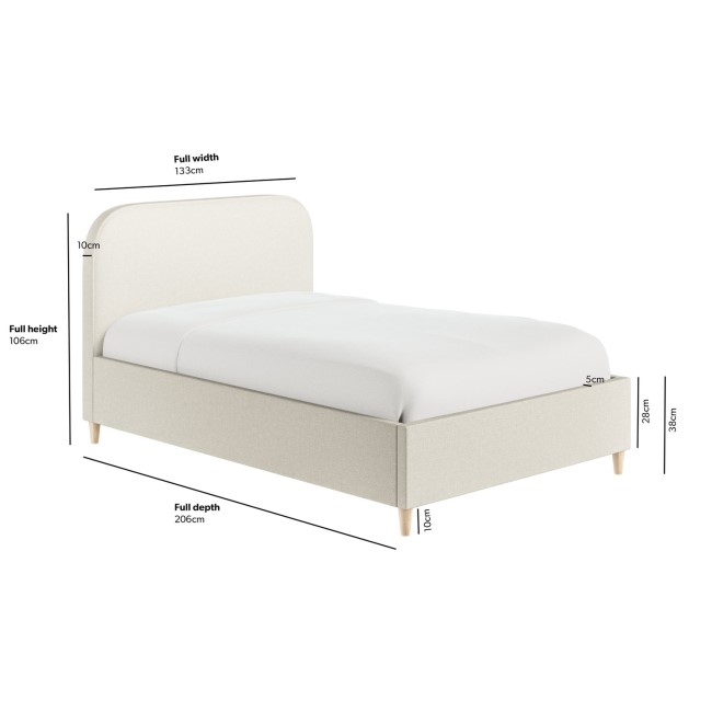 Cream Fabric Small Double Bed Frame - Zara