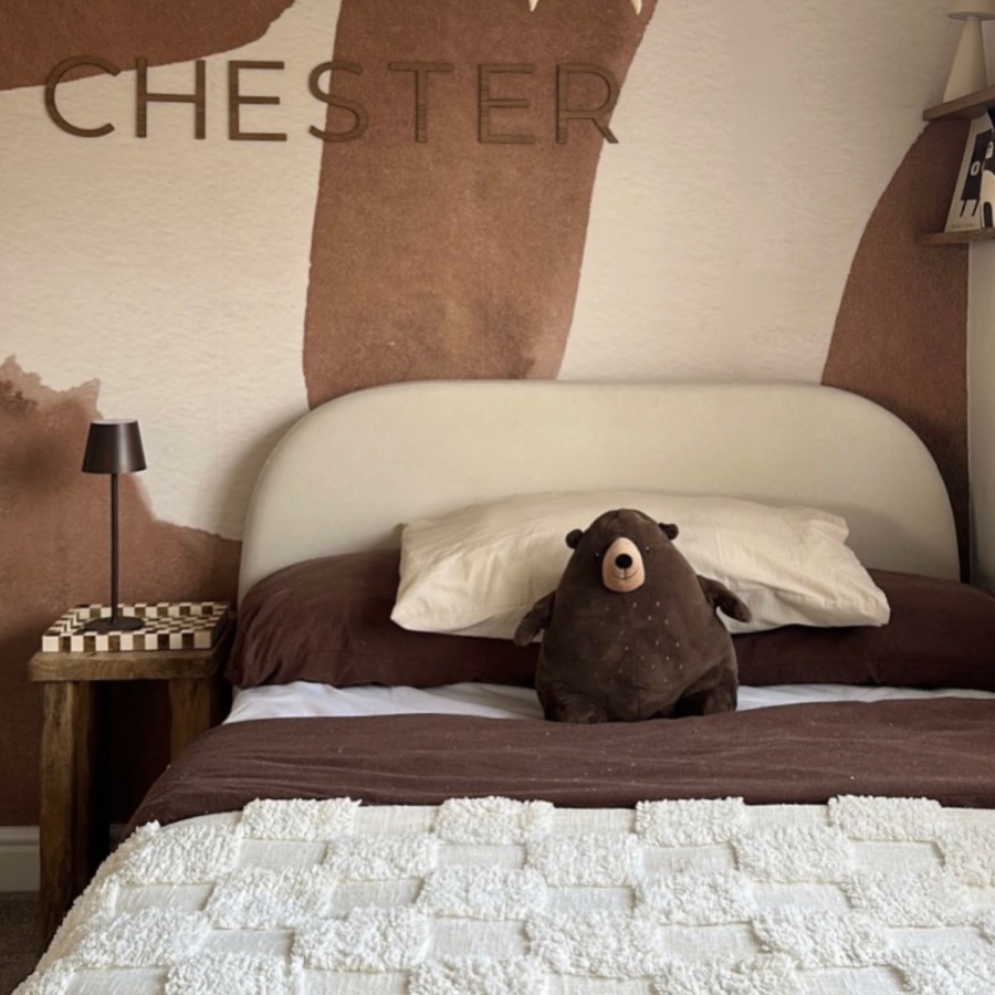 GRADE A1 - Cream Upholstered Small Double Bed Frame with Curved Headboard - Zara