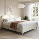 ZAR006SK Cream Upholstered Super King Bed Frame with Curved Headboard - Zara