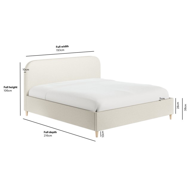 Cream Fabric Super King Bed Frame - Zara