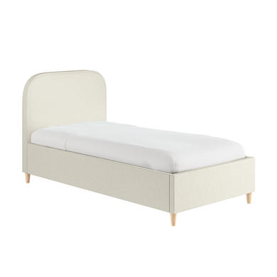 Cream Fabric Single Bed Frame - Zara